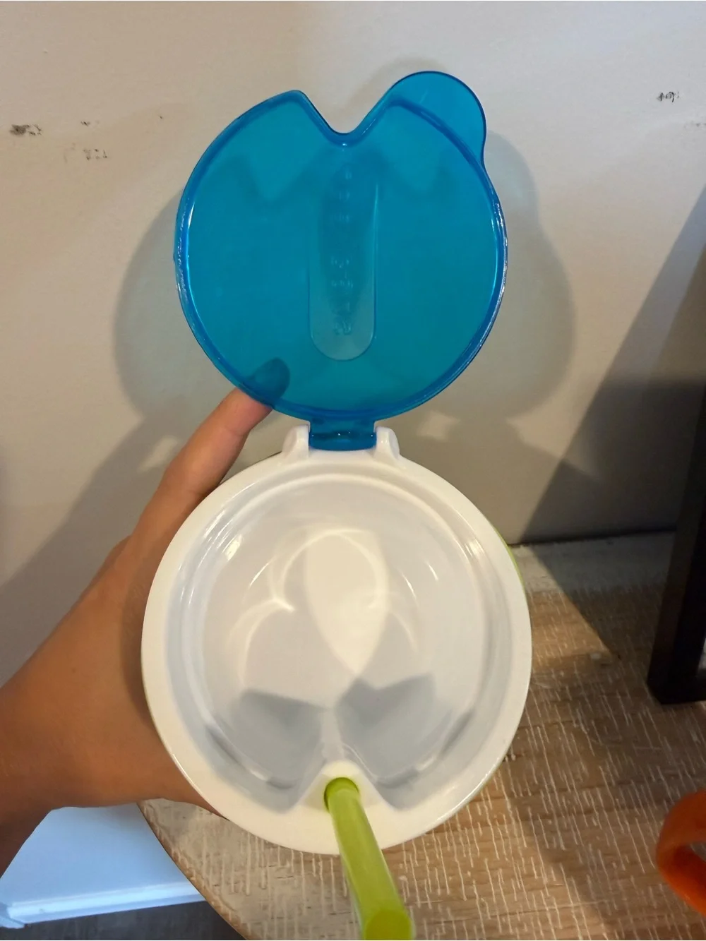 Blue & Lime Insulated Travel Tumbler with Straw and Snack Container -